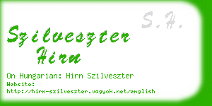 szilveszter hirn business card